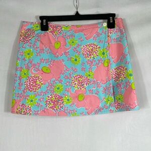 Vintage Lilly Pulitzer Reversible Wrap Mini Skirt Size 6 EUC